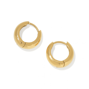Gold Puffy Hoops - ARETES - Malandra Jewelry - EUWA669-JDE0305014-14