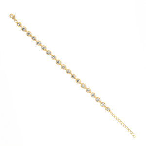 Gold Radiant Bezel Bracelet - PULSERAS - Malandra Jewelry - LGP39-B-R1946