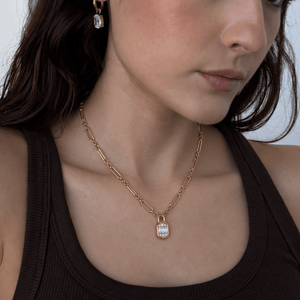 Gold Radiant Lock Necklace - COLLARES - Malandra Jewelry - EUWC753-JDN0107050