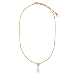 Gold Shimmer Oval Necklace - COLLARES - Malandra Jewelry - EUWC637-JDN0306112
