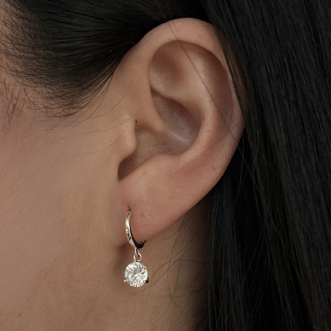 GOLD SHINE DROP HOOPS - ARETES - Malandra Jewelry - ZWA127-QX01324