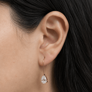 Gold Slim Drop Earrings - ARETES - Malandra Jewelry - EUWA590-JDE0304322-2