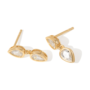 Gold Spark Drop Earrings - ARETES - Malandra Jewelry - LSA12-HC58221