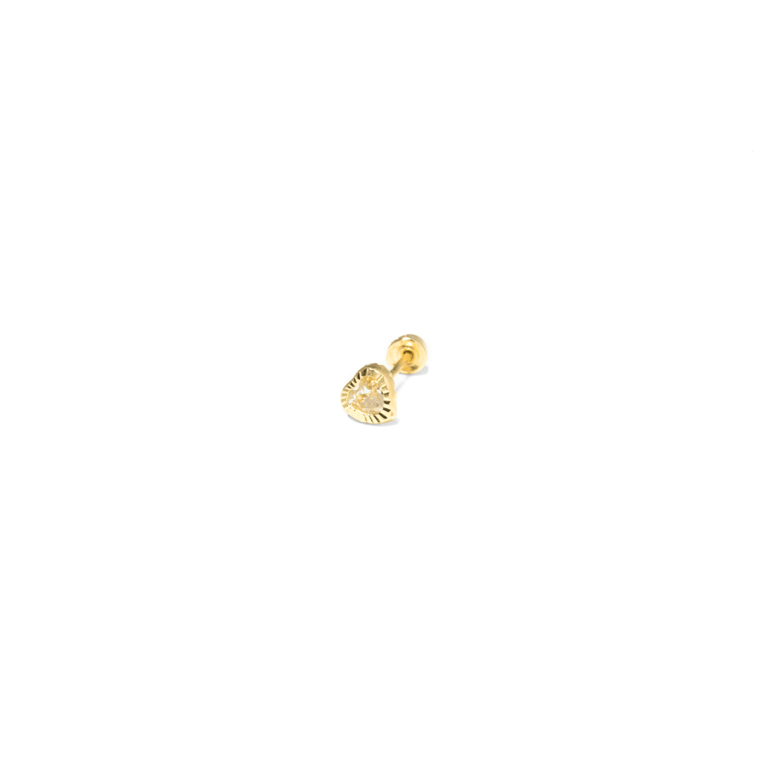 GOLD SPARK HEART PIERCING - ARETES - Malandra Jewelry - KMA29 - 10104