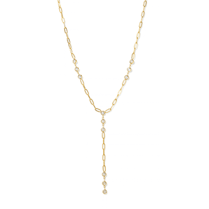 Gold Sparkle Lariat Necklace - COLLARES - Malandra Jewelry - EUWC674-JDN0207055