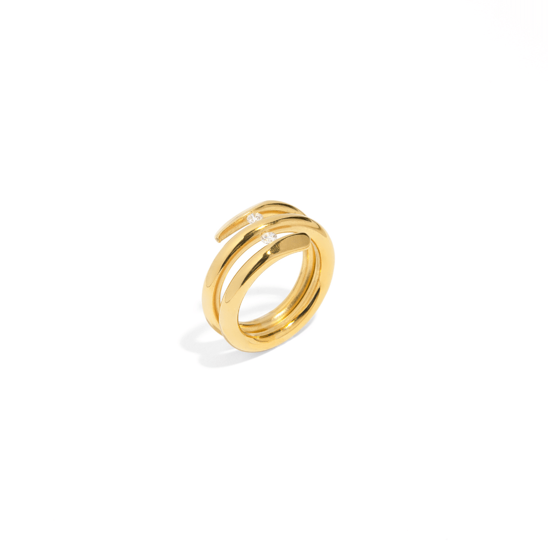 GOLD SPIRAL TWIST RING - ANILLOS - Malandra Jewelry - EMKR15.6 - MR - 012