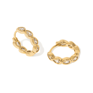 Gold Starlit Huggies - ARETES - Malandra Jewelry - ZYA26