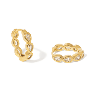 Gold Starlit Huggies - ARETES - Malandra Jewelry - ZYA26
