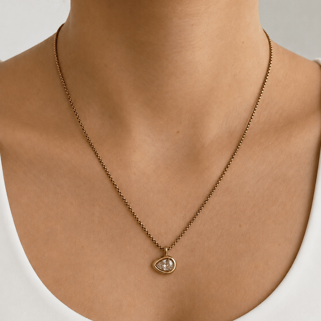 Gold Sway Drop Necklace - COLLARES - Malandra Jewelry - EUWC632-JDN0306120