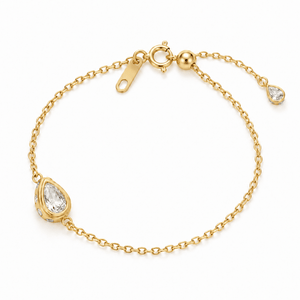 Gold Teardrop Crystal Bracelet - PULSERAS - Malandra Jewelry - EUWP681-JDB0307050-2