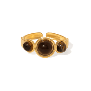 Gold Toffee Stone Ring - ANILLOS - Malandra Jewelry - EUWR749-JDR0307006