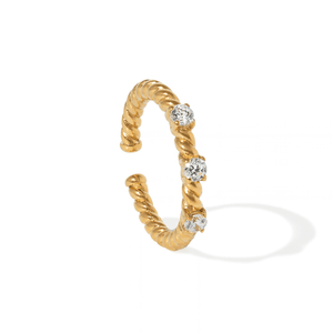 Gold Twist Crystal Ring - ANILLOS - Malandra Jewelry - EUWR686-JDR0107039