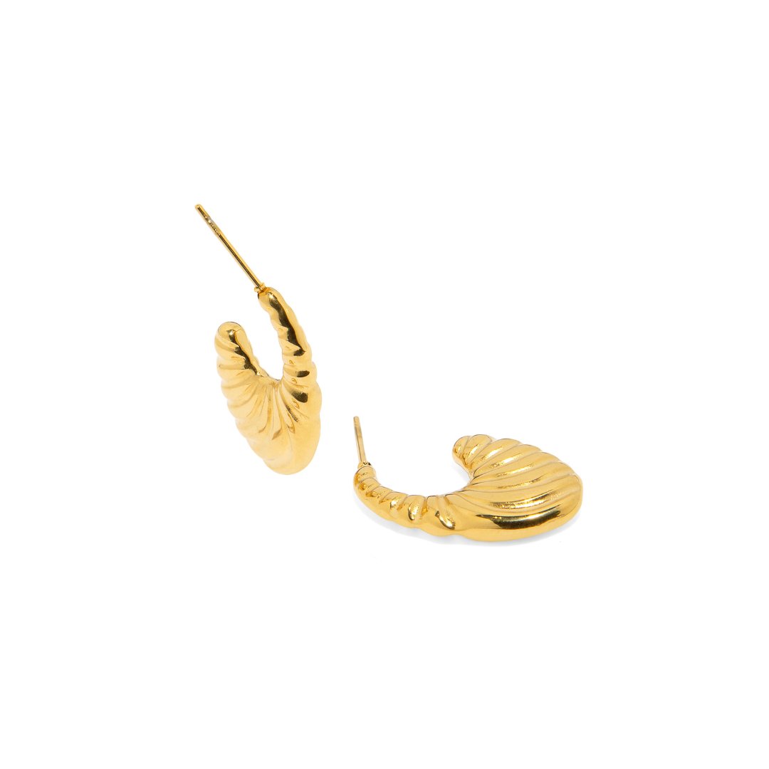 GOLDEN ARC HOOPS - ARETES - Malandra Jewelry - XRA95 - EEB052 GD