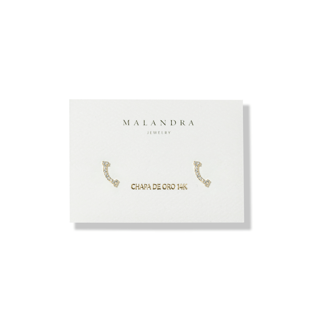 GOLDEN ARC MAXI EARRINGS - ARETES - Malandra Jewelry - ZWA78 - QX00829
