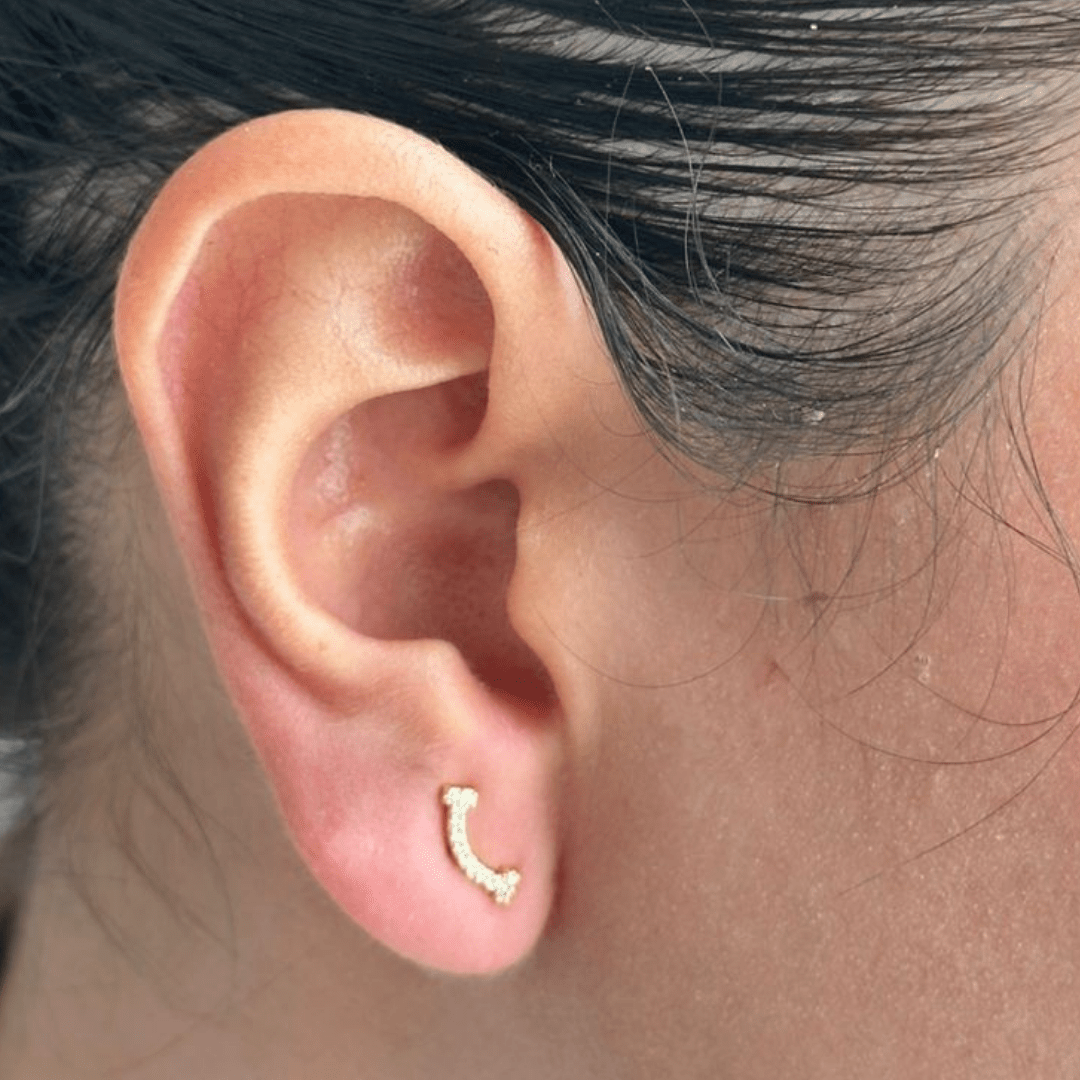 GOLDEN ARC MAXI EARRINGS - ARETES - Malandra Jewelry - ZWA78 - QX00829