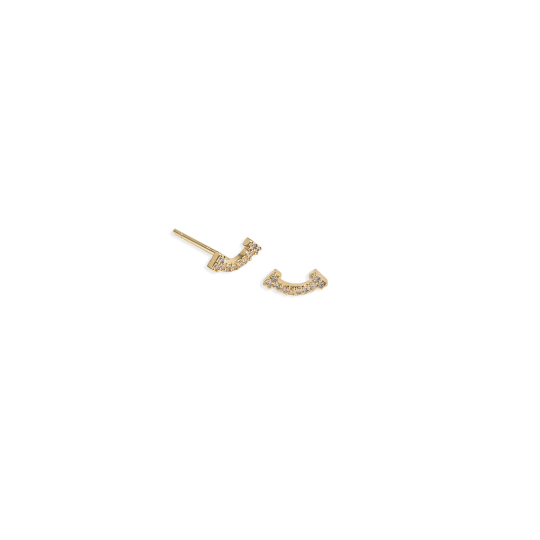 GOLDEN ARC MIDI EARRINGS - ARETES - Malandra Jewelry - ZWA77 - QX00829