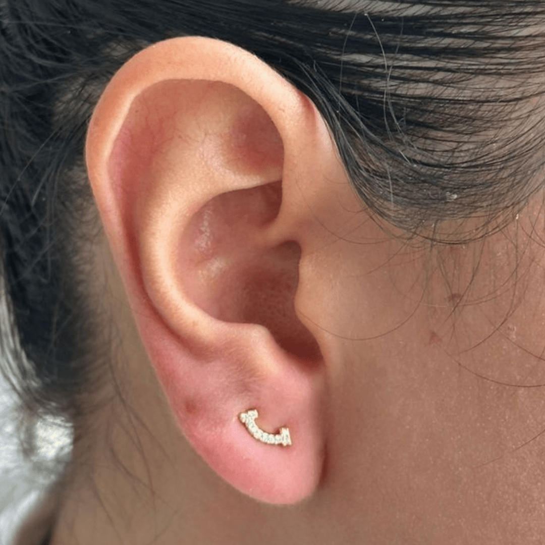 GOLDEN ARC MIDI EARRINGS - ARETES - Malandra Jewelry - ZWA77 - QX00829