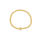 GOLDEN BEADS INITIAL BRACELET - PULSERAS - Malandra Jewelry - AP1445.B - J46193