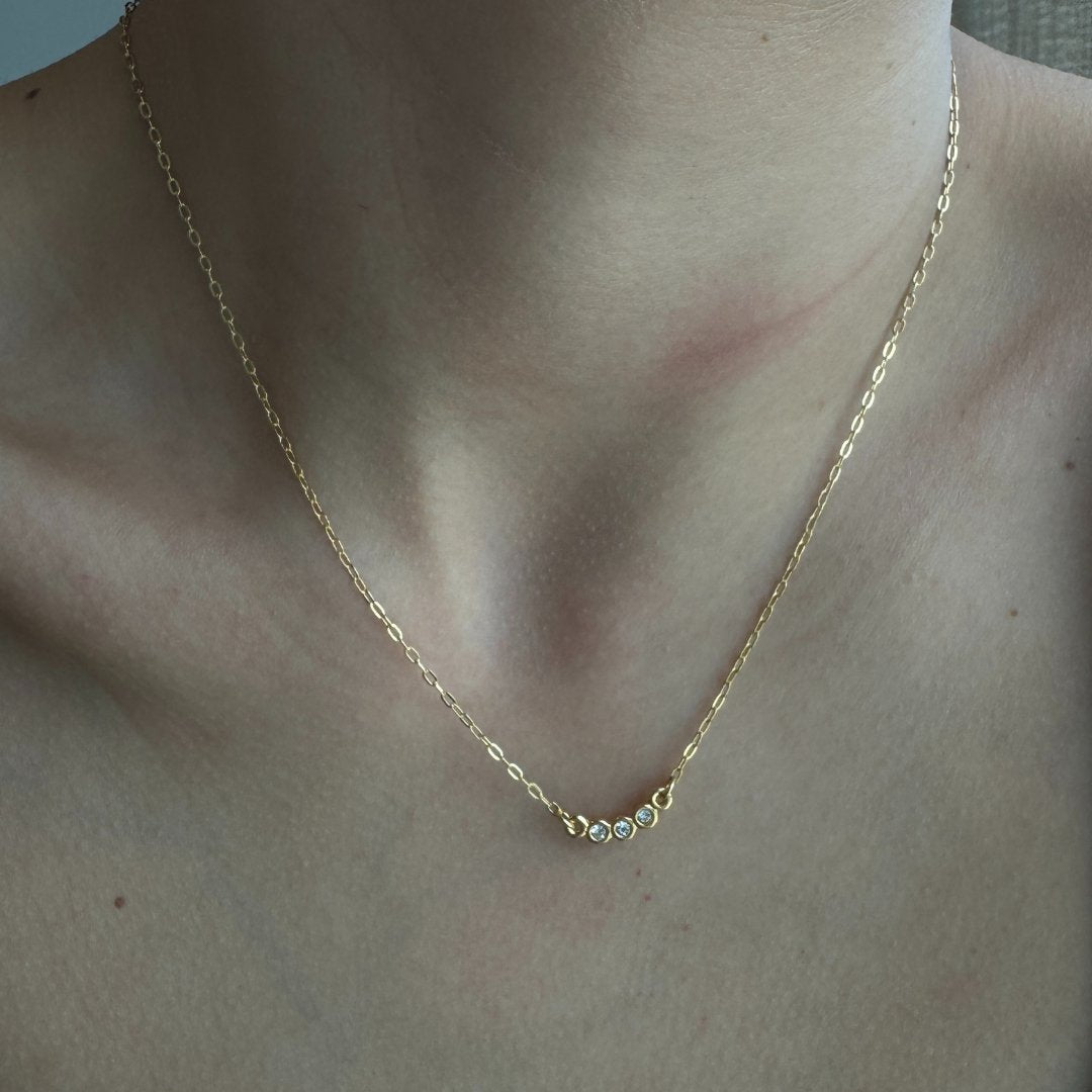 GOLDEN BEZEL SPARK NECKLACE - COLLARES - Malandra Jewelry - VCC220 - 9097