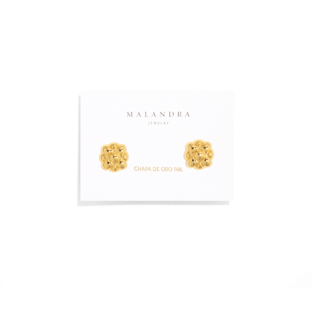 GOLDEN BLOOM GLOW EARRINGS - ARETES - Malandra Jewelry - ZWA11 - QX00925Y