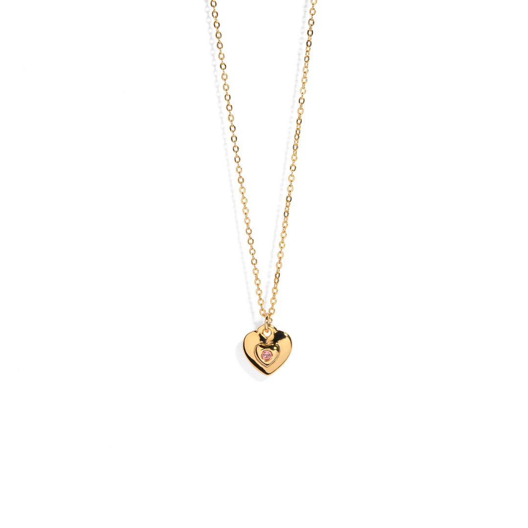 GOLDEN BLUSH HEART NECKLACE - COLLARES - Malandra Jewelry - VCC225 - 9102