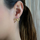 GOLDEN BOW COQUETTE STUDS - ARETES - Malandra Jewelry - VCA206-4017