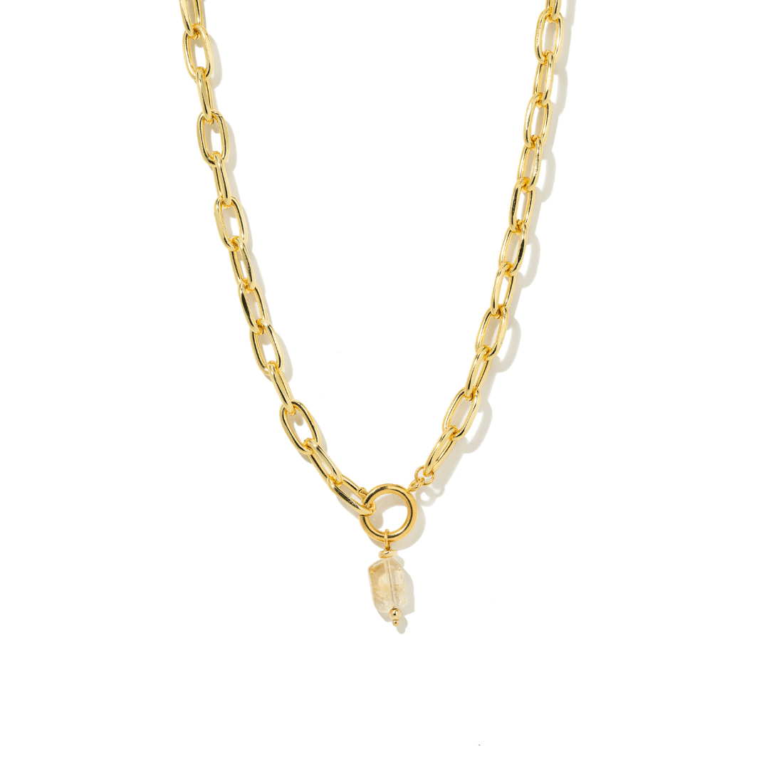 GOLDEN CITRINO COSTA NECKLACE - COLLARES - Malandra Jewelry - TC2037