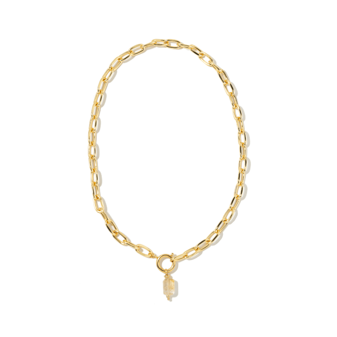 GOLDEN CITRINO COSTA NECKLACE - COLLARES - Malandra Jewelry - TC2037