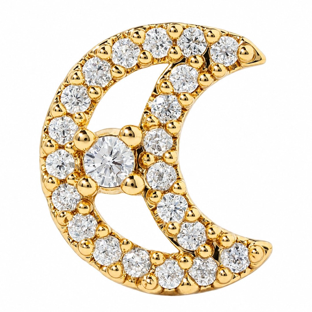 GOLDEN CRESCENT GLOW PIERCING - ARETES - Malandra Jewelry - ZTA34-EGD1965
