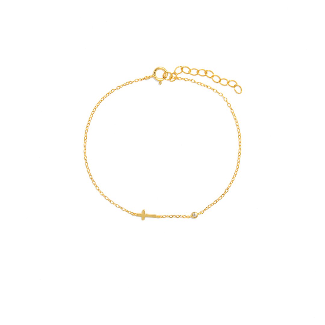 GOLDEN CROSS SERENA BRACELET - PULSERAS - Malandra Jewelry - ERP68 - 60601600973C