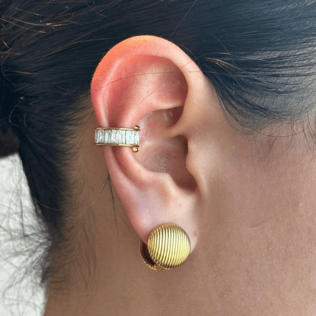 GOLDEN CRYSTAL EAR CUFF - ARETES - Malandra Jewelry - EUWA226 - JDE0111002