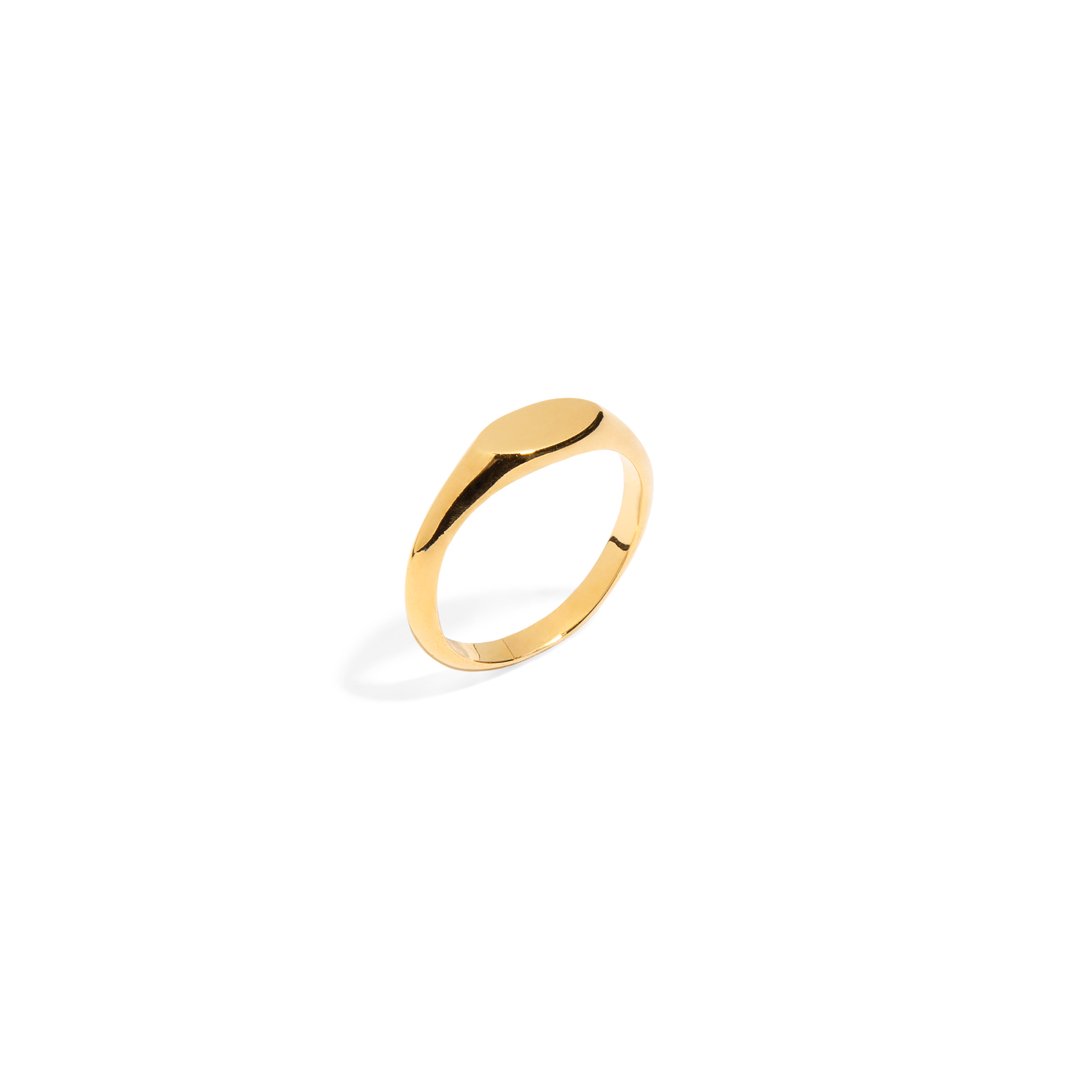 GOLDEN DAINTY SIGNET RING - ANILLOS - Malandra Jewelry - VCR216.5 - 2001 - 5