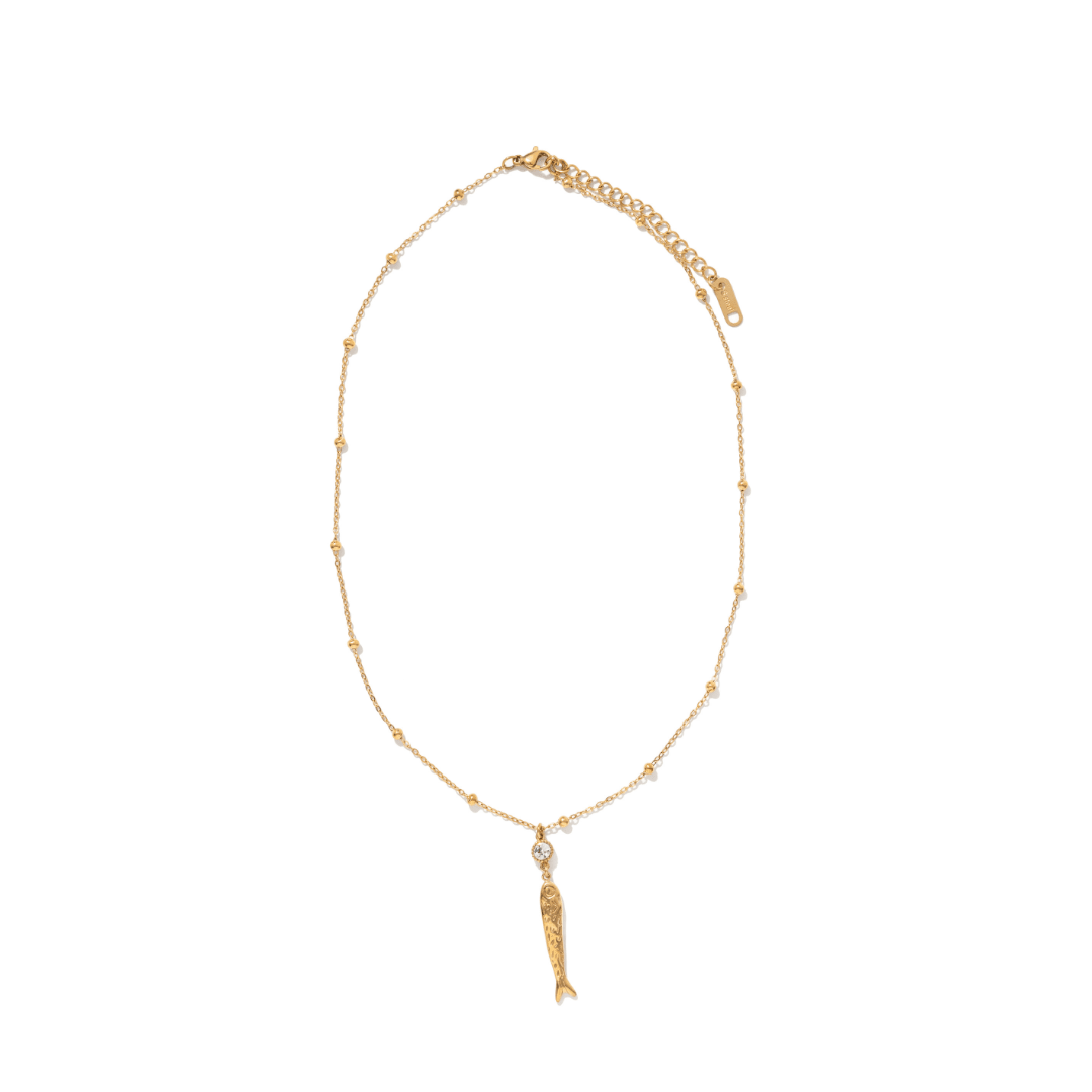 GOLDEN FISH BEADED NECKLACE - COLLARES - Malandra Jewelry - EUWC408-JDN0212212