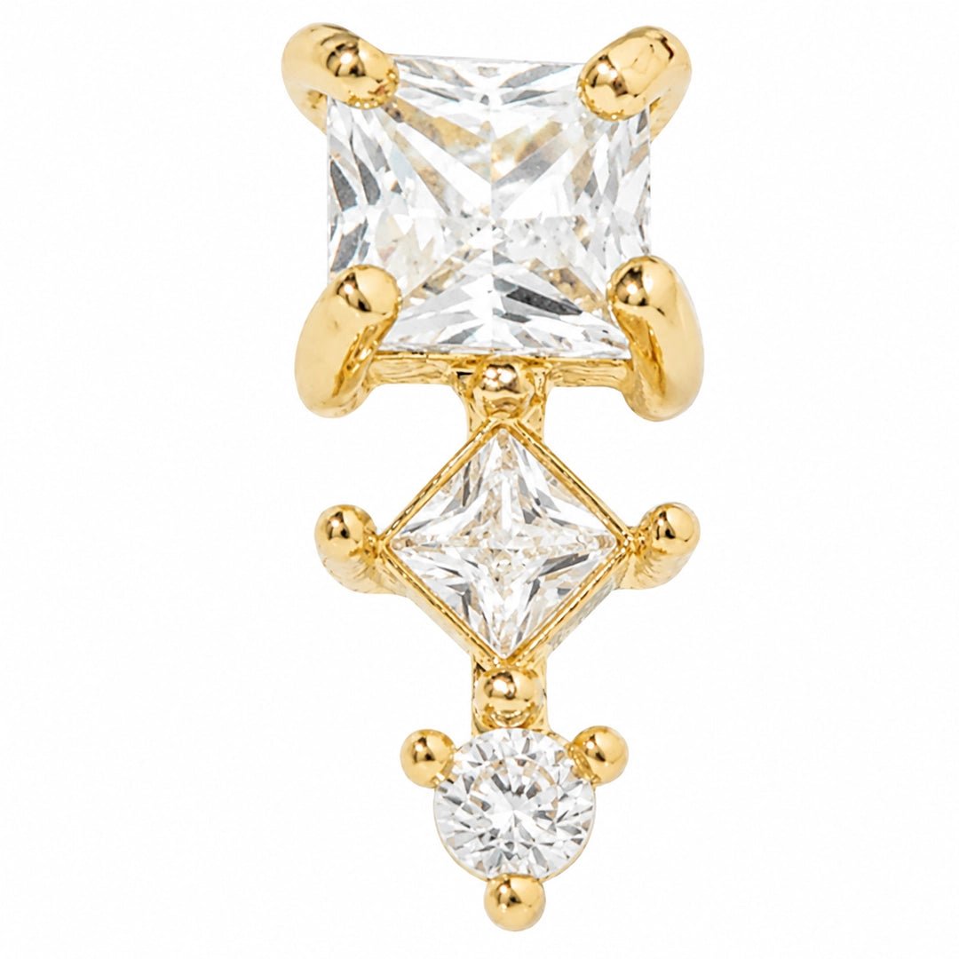 GOLDEN GEOMETRY LUXE PIERCING - ARETES - Malandra Jewelry - ZTA35-EGD1981