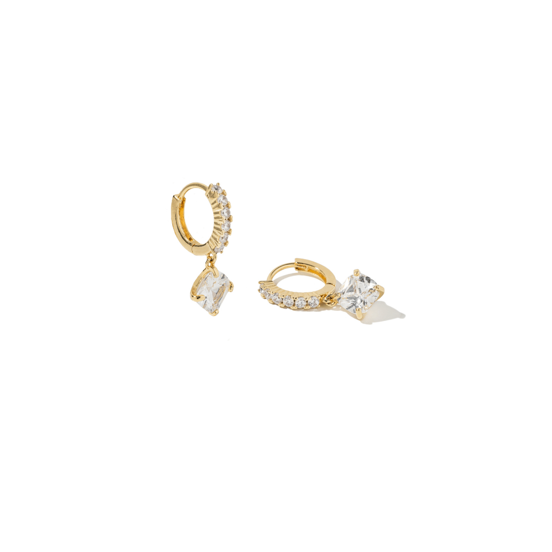 GOLDEN GLAM RHOMBUS EARRINGS - ARETES - Malandra Jewelry - ZWA70 - QX01335