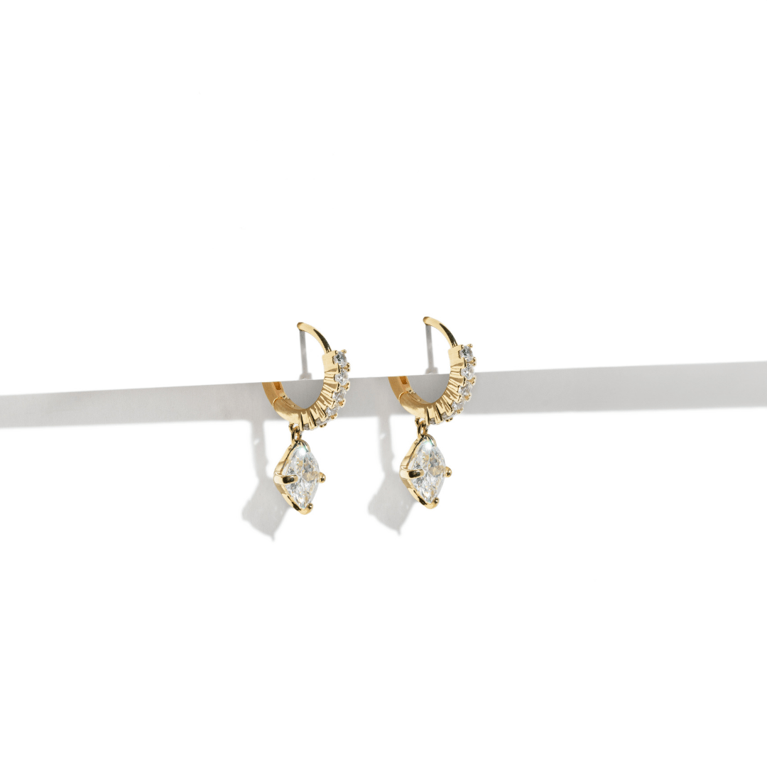 GOLDEN GLAM RHOMBUS EARRINGS - ARETES - Malandra Jewelry - ZWA70 - QX01335