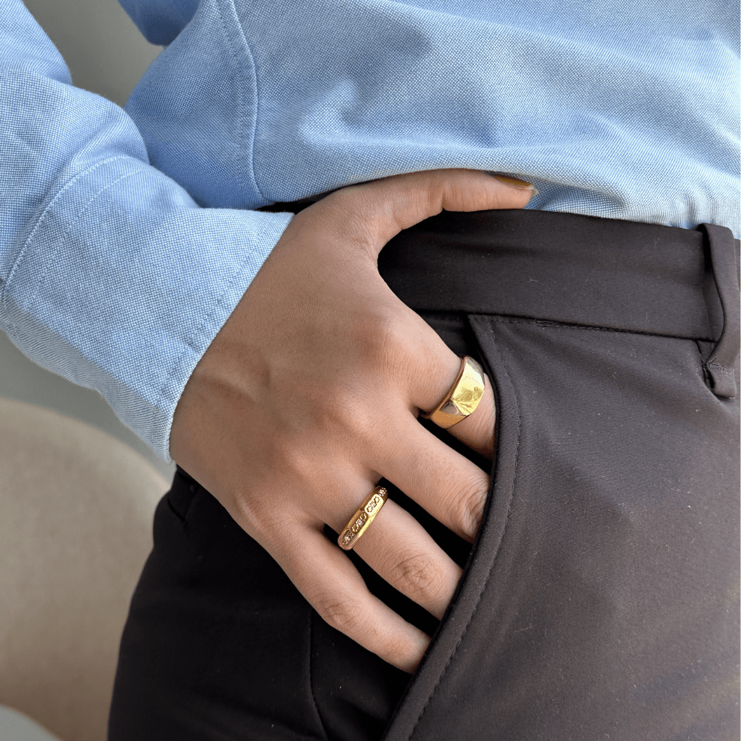 GOLDEN GLEAM RING - ANILLOS - Malandra Jewelry - ZZR5 - R02333J