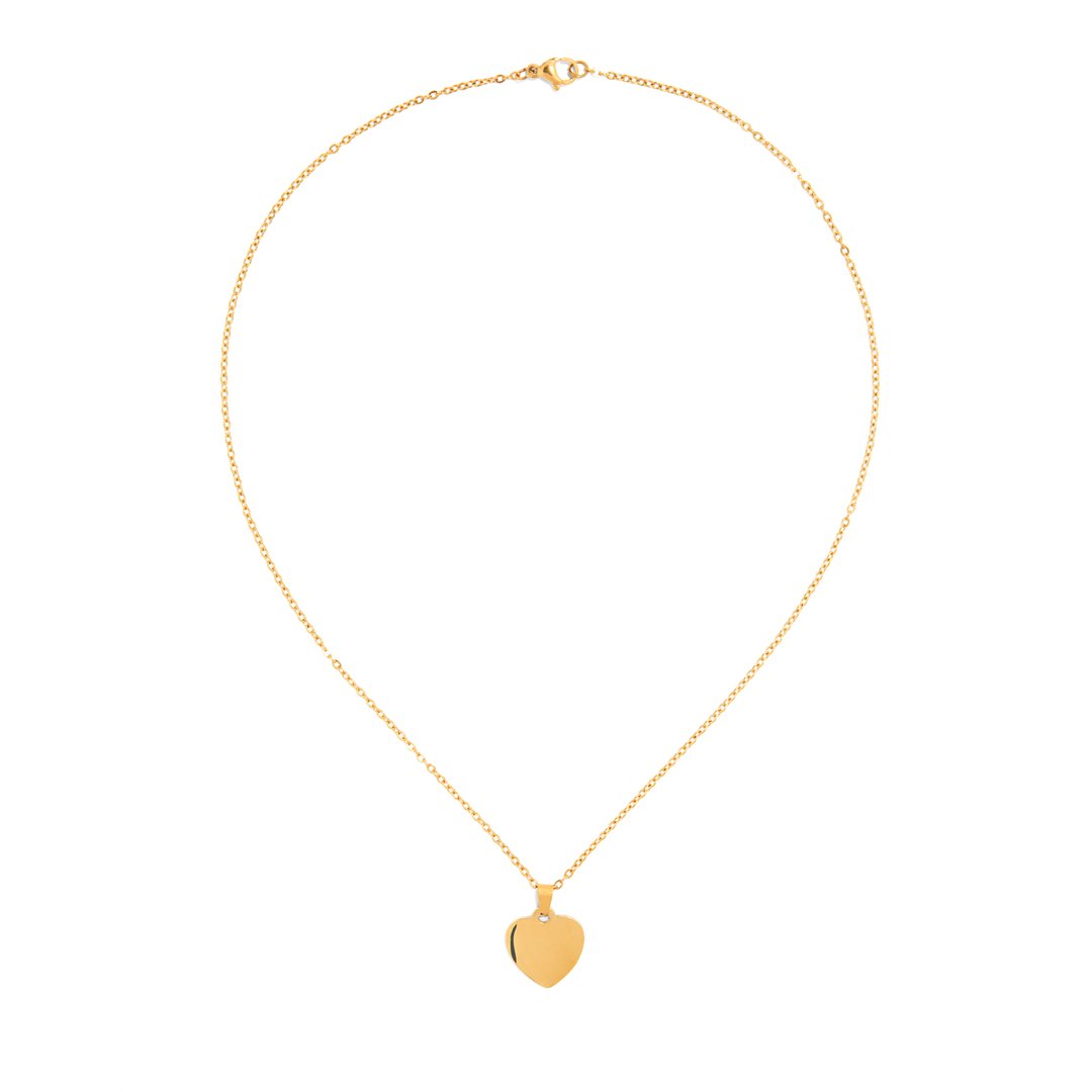 GOLDEN HEART CUSTOM NECKLACE - COLLARES GRABADOS - Malandra Jewelry - ESYC13