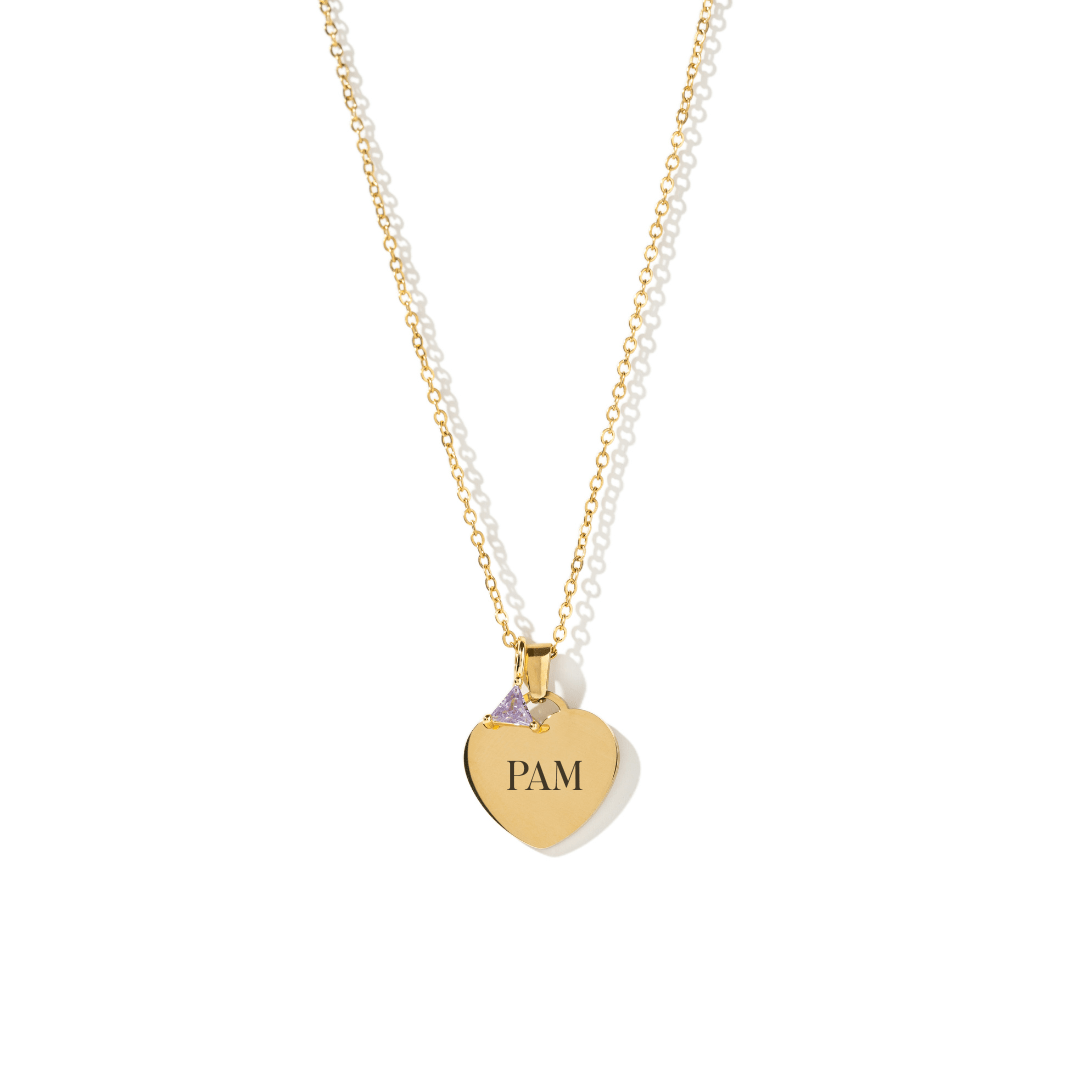 GOLDEN HEART CUSTOM NECKLACE - COLLARES GRABADOS - Malandra Jewelry - ESYC13