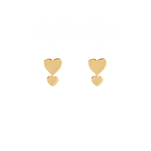 GOLDEN HEART STUDS - ARETES - Malandra Jewelry - VCA137 - 3951