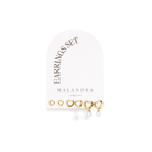 GOLDEN HEARTS EARRINGS SET - ARETES - Malandra Jewelry - ZWA39 - QX04006Y