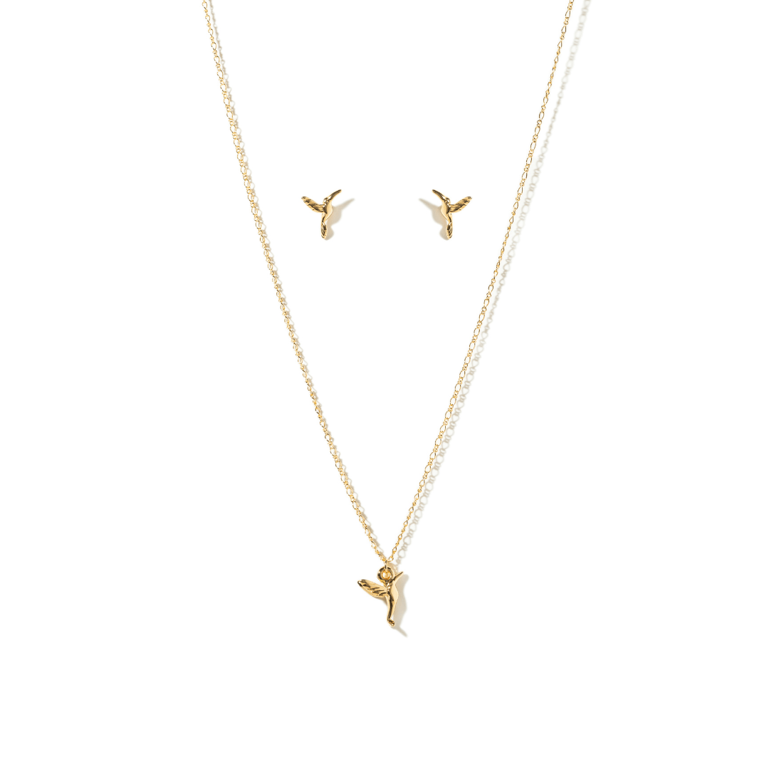 GOLDEN HUMMINGBIRD GIFT SET - SETS DE REGALO - Malandra Jewelry - SET107 - VCC221/VCA192