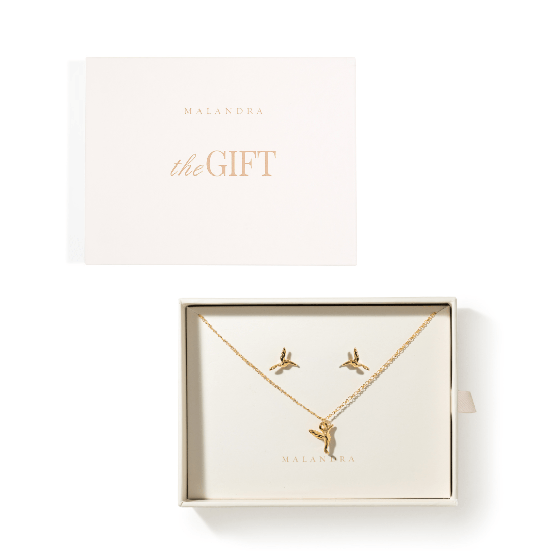 GOLDEN HUMMINGBIRD GIFT SET - SETS DE REGALO - Malandra Jewelry - SET107 - VCC221/VCA192