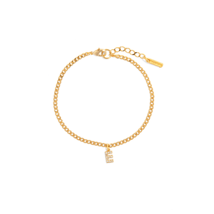 GOLDEN INITIAL LINK BRACELET - PULSERAS - Malandra Jewelry - TP1841.E