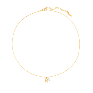 GOLDEN INITIAL PEARL NECKLACE - COLLARES - Malandra Jewelry - TC2001.A