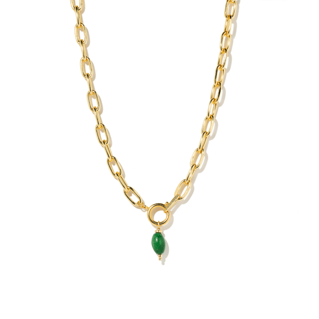 GOLDEN JADE COSTA NECKLACE - COLLARES - Malandra Jewelry - TC2035