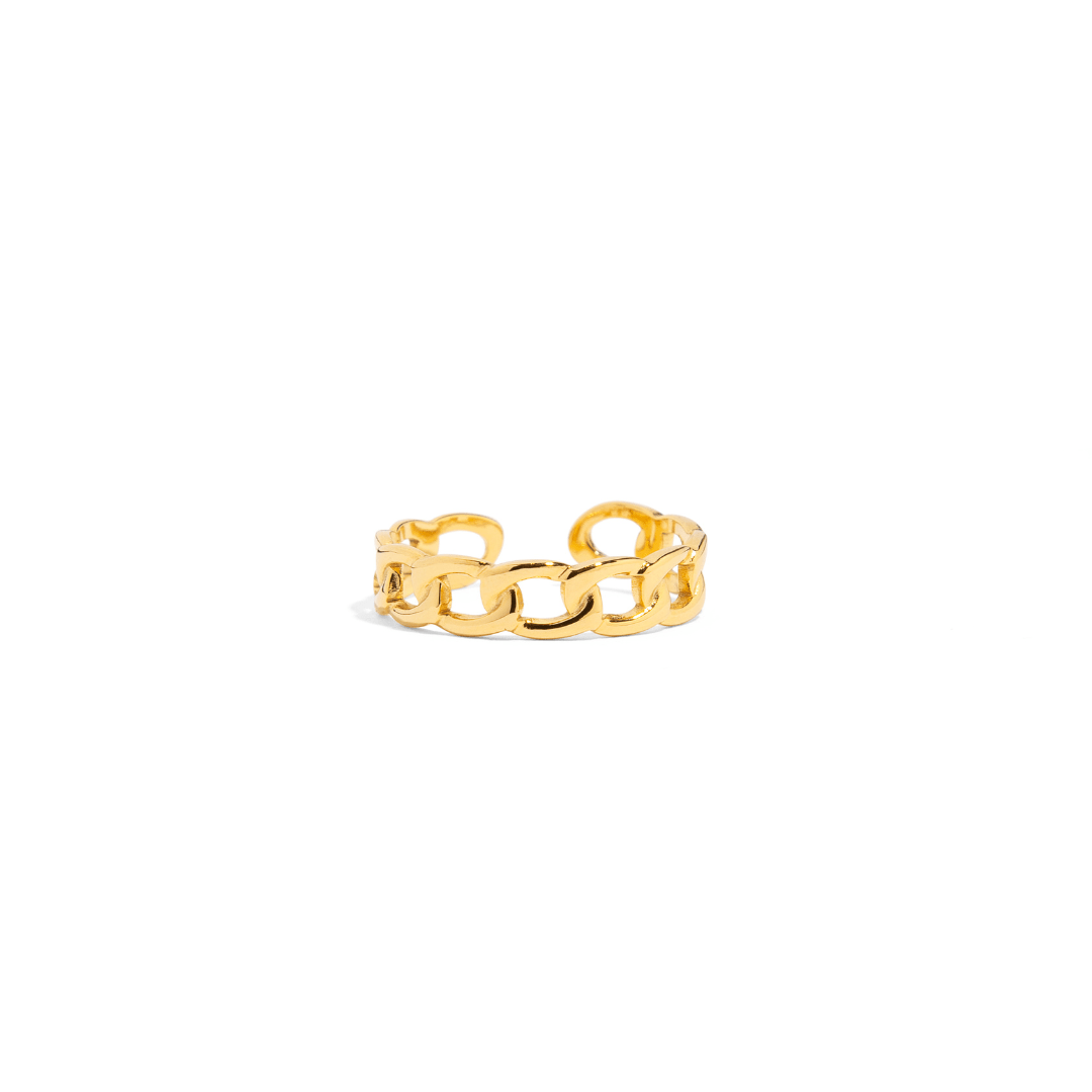 GOLDEN LINK RING - ANILLOS - Malandra Jewelry - ZZR4 - R01795J