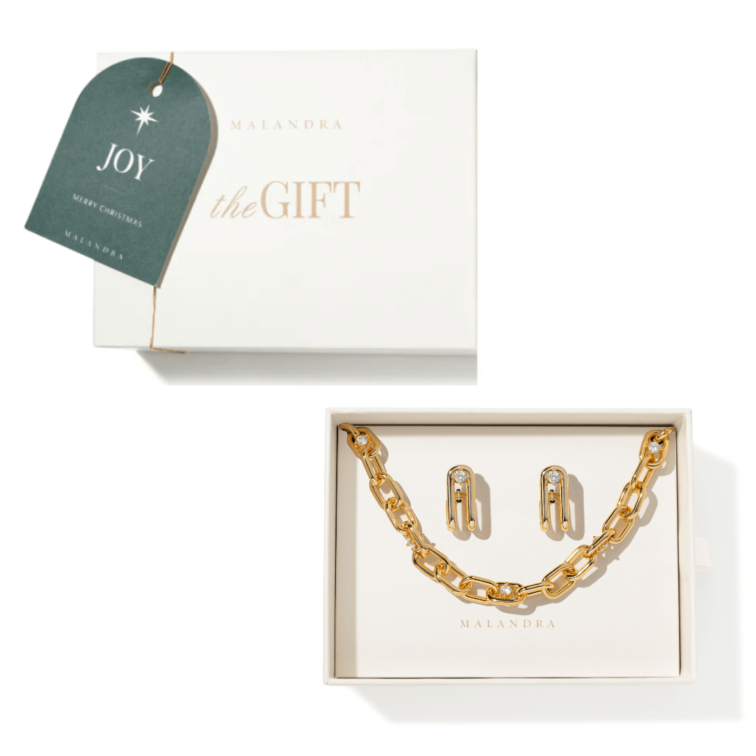 GOLDEN LINKS CURVE GIFT SET - SETS DE REGALO - Malandra Jewelry - SET146 ICA435/ICC441
