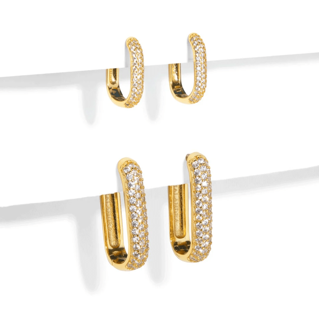 GOLDEN LINKS PAVÉ GIFT SET - SETS DE REGALO - Malandra Jewelry - SET148 ICA442/ICA439