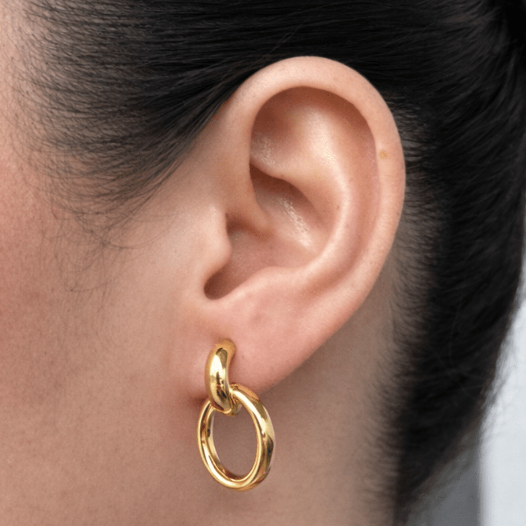 GOLDEN LOOP EARRINGS - ARETES - Malandra Jewelry - VCA253-4036